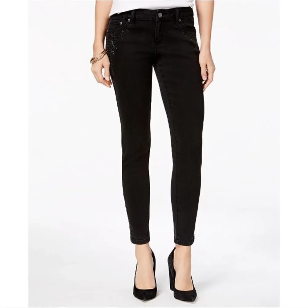✨3xHP✨Earl Jean Studded-Pocket Skinny Ankle Jeans✨